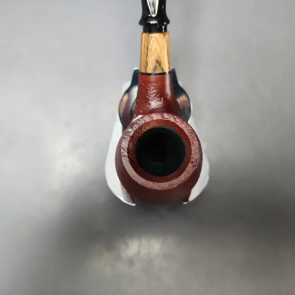 MBSD Briars by Piero Vitale Red Sandblasted Brandy w/ Olivewood Briar Pipe, New - Image 4