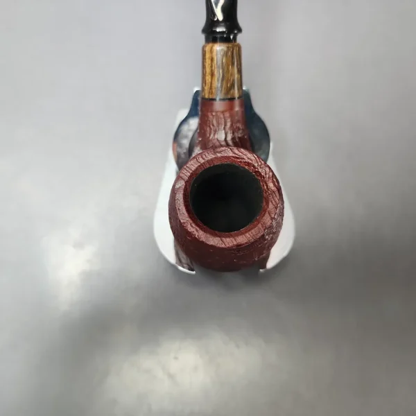 MBSD Briars by Piero Vitale Vintage Sandblasted Brandy w/ Zebrawood Briar Pipe, New - Image 4