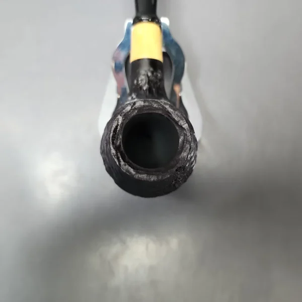 MBSD Briars by Piero Vitale Black Rusticated Author w/ Boxwood Briar Pipe, New - Image 4