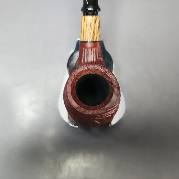 MBSD Briars by Piero Vitale Vintage Sandblasted Brandy w/ Zebrawood Briar Pipe, New - Image 4
