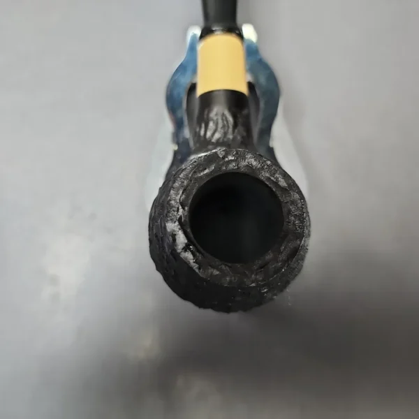 MBSD Briars by Piero Vitale Black Rusticated Author w/ Boxwood Briar Pipe, New - Image 4