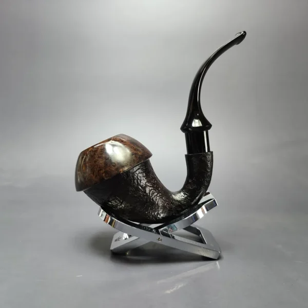 Johny Pipes Partially Sandblasted Calabash Estate Briar Pipe, Unsmoked - Image 4