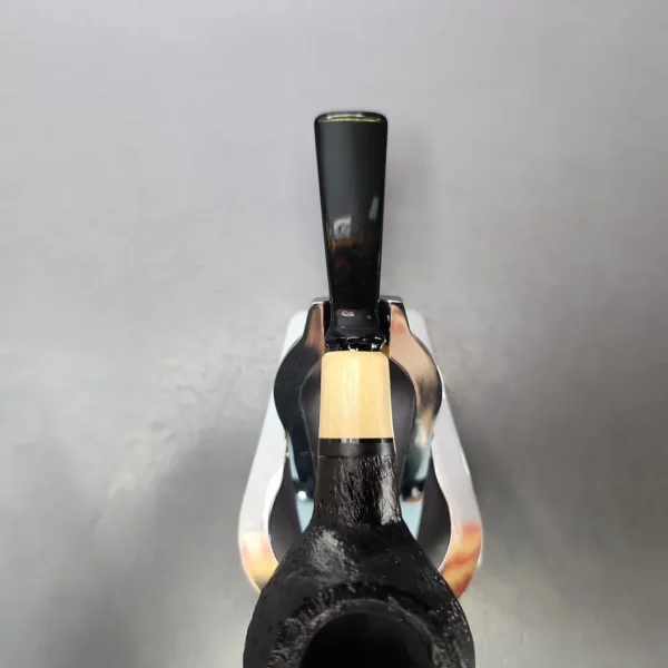 MBSD Briars by Piero Vitale Black Sandblasted Author w/ Boxwood Briar Pipe, New - Image 5