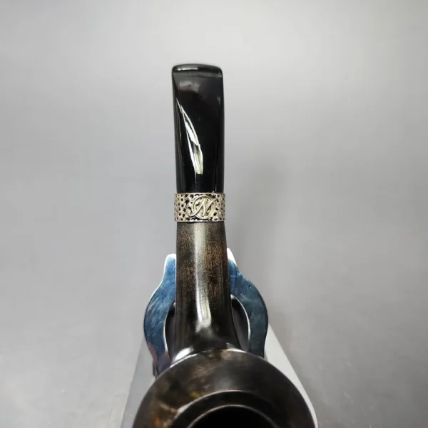 Nording Silver Classic Smooth Rhodesian Horn Estate Briar Pipe, Unsmoked - Image 5