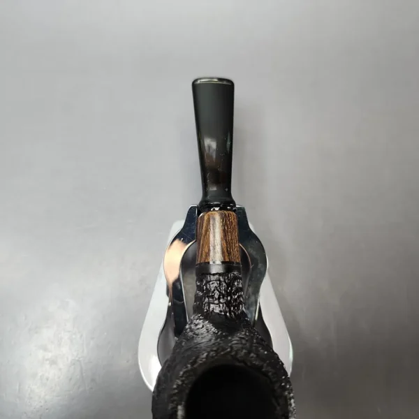 MBSD Briars by Piero Vitale Vintage Sandblasted Author w/ Zebrawood Briar Pipe, New - Image 5