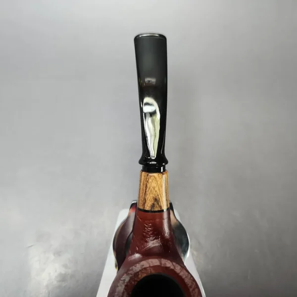 MBSD Briars by Piero Vitale Red Sandblasted Brandy w/ Olivewood Briar Pipe, New - Image 5