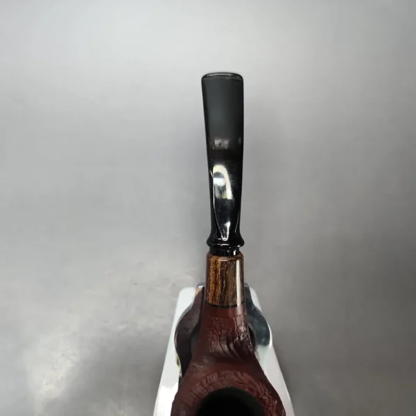 MBSD Briars by Piero Vitale Vintage Sandblasted Brandy w/ Zebrawood Briar Pipe, New - Image 5