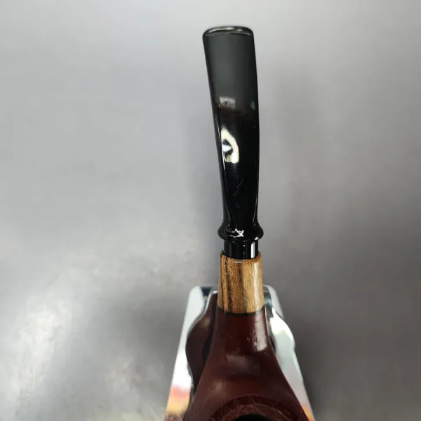 MBSD Briars by Piero Vitale Red Sandblasted Brandy w/ Zebrawood Briar Pipe, New - Image 5