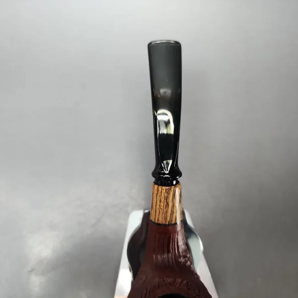MBSD Briars by Piero Vitale Vintage Sandblasted Brandy w/ Zebrawood Briar Pipe, New - Image 5