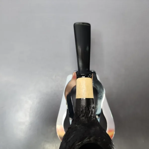 MBSD Briars by Piero Vitale Black Rusticated Author w/ Boxwood Briar Pipe, New - Image 5