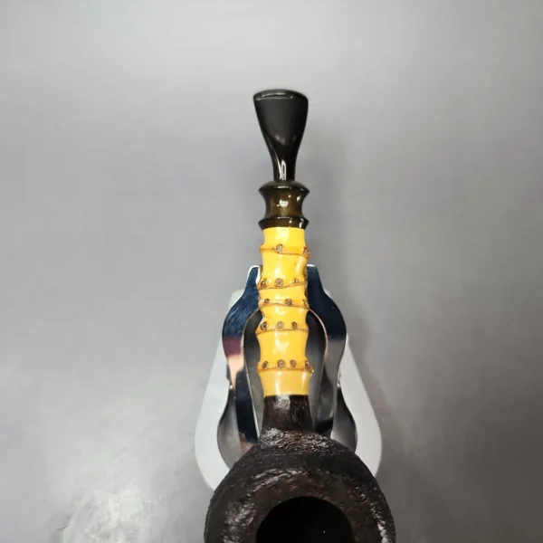 Jan Pietenpauw Sandblasted Acorn w/ Bamboo Estate Briar Pipe, Other Estates - Image 5