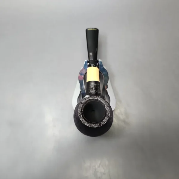 MBSD Briars by Piero Vitale Black Sandblasted Author w/ Boxwood Briar Pipe, New - Image 6