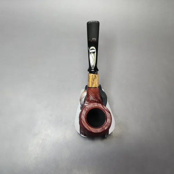 MBSD Briars by Piero Vitale Vintage Sandblasted Brandy w/ Olivewood Briar Pipe, New - Image 6