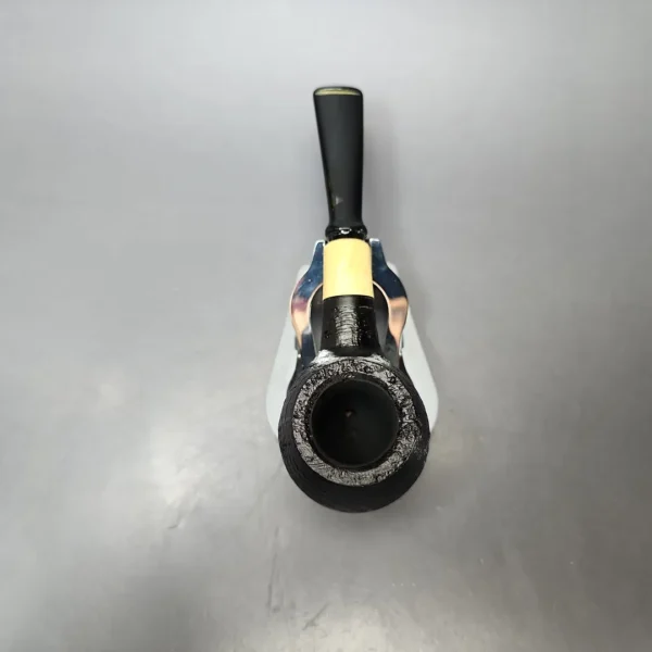 MBSD Briars by Piero Vitale Black Sandblasted Author w/ Boxwood Briar Pipe, New - Image 6