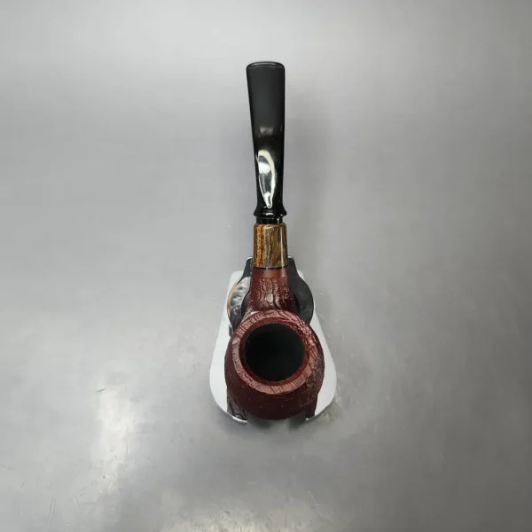 MBSD Briars by Piero Vitale Vintage Sandblasted Brandy w/ Zebrawood Briar Pipe, New - Image 6