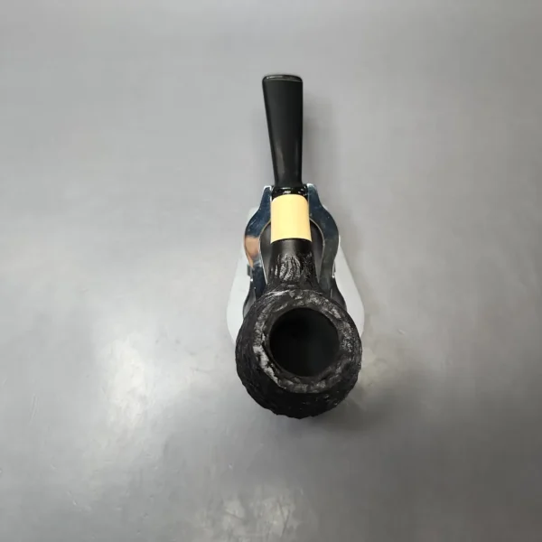 MBSD Briars by Piero Vitale Black Rusticated Author w/ Boxwood Briar Pipe, New - Image 6