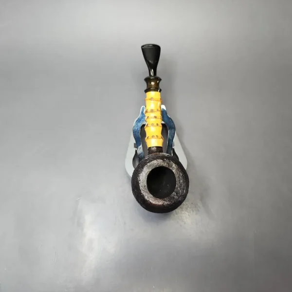 Jan Pietenpauw Sandblasted Acorn w/ Bamboo Estate Briar Pipe, Other Estates - Image 6