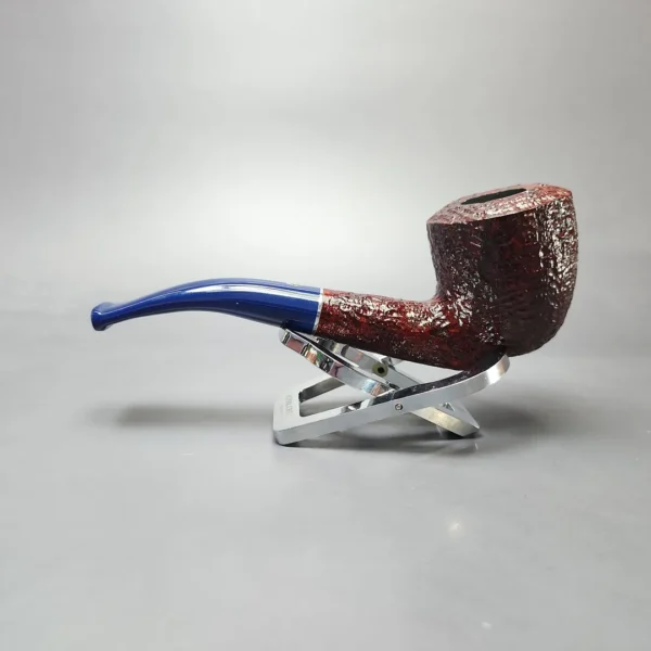 Savinelli Unica U45 Rusticated Bent Pot Estate Briar Pipe, Unsmoked, 6mm - Image 7