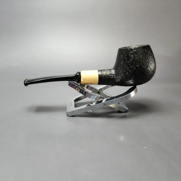 MBSD Briars by Piero Vitale Black Sandblasted Author w/ Boxwood Briar Pipe, New - Image 7