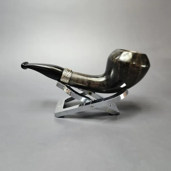 Nording Silver Classic Smooth Rhodesian Horn Estate Briar Pipe, Unsmoked - Image 7