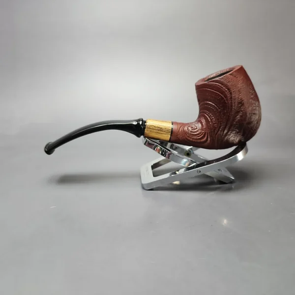 MBSD Briars by Piero Vitale Vintage Sandblasted Brandy w/ Olivewood Briar Pipe, New - Image 7