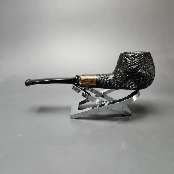 MBSD Briars by Piero Vitale Vintage Sandblasted Author w/ Zebrawood Briar Pipe, New - Image 7