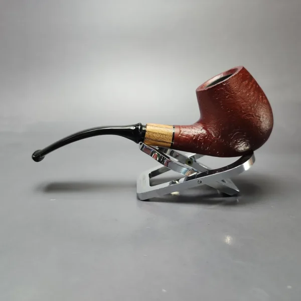 MBSD Briars by Piero Vitale Red Sandblasted Brandy w/ Olivewood Briar Pipe, New - Image 7