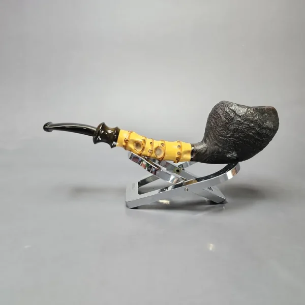 Jan Pietenpauw Sandblasted Acorn w/ Bamboo Estate Briar Pipe, Other Estates - Image 7
