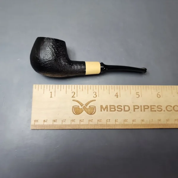 MBSD Briars by Piero Vitale Black Sandblasted Author w/ Boxwood Briar Pipe, New - Image 8