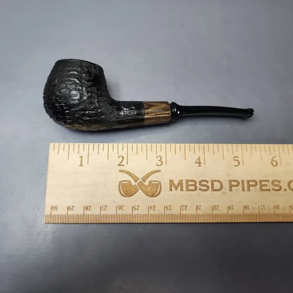 MBSD Briars by Piero Vitale Black Rusticated Author w/ Zebrawood Briar Pipe, New - Image 8