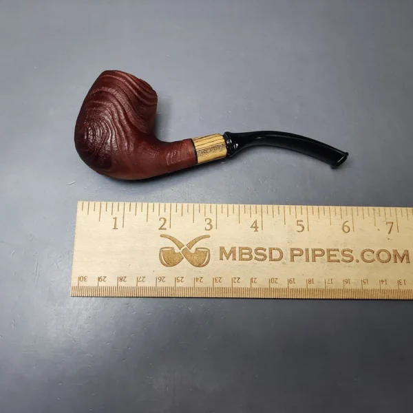 MBSD Briars by Piero Vitale Vintage Sandblasted Brandy w/ Olivewood Briar Pipe, New - Image 8
