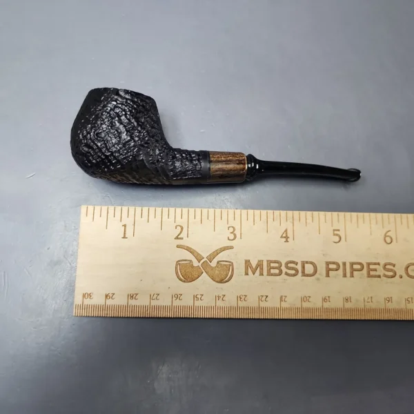 MBSD Briars by Piero Vitale Vintage Sandblasted Author w/ Zebrawood Briar Pipe, New - Image 8