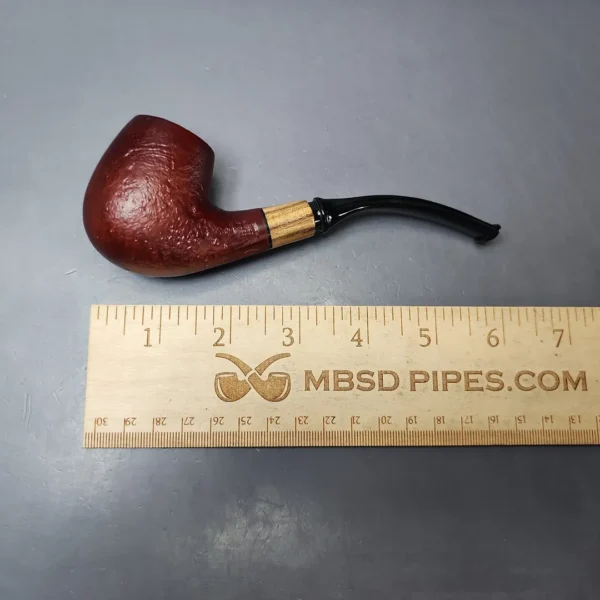 MBSD Briars by Piero Vitale Red Sandblasted Brandy w/ Olivewood Briar Pipe, New - Image 8