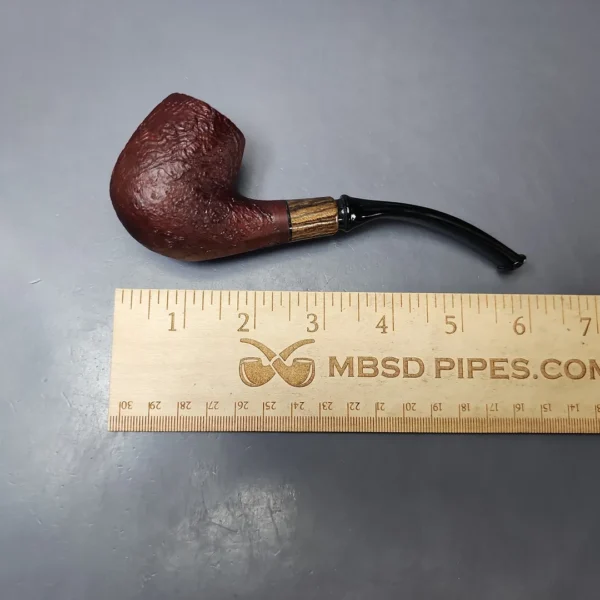 MBSD Briars by Piero Vitale Vintage Sandblasted Brandy w/ Zebrawood Briar Pipe, New - Image 8