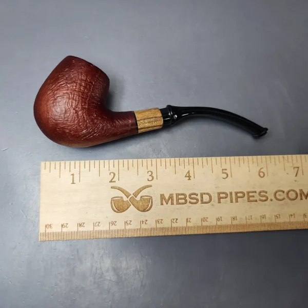 MBSD Briars by Piero Vitale Red Sandblasted Brandy w/ Zebrawood Briar Pipe, New - Image 8