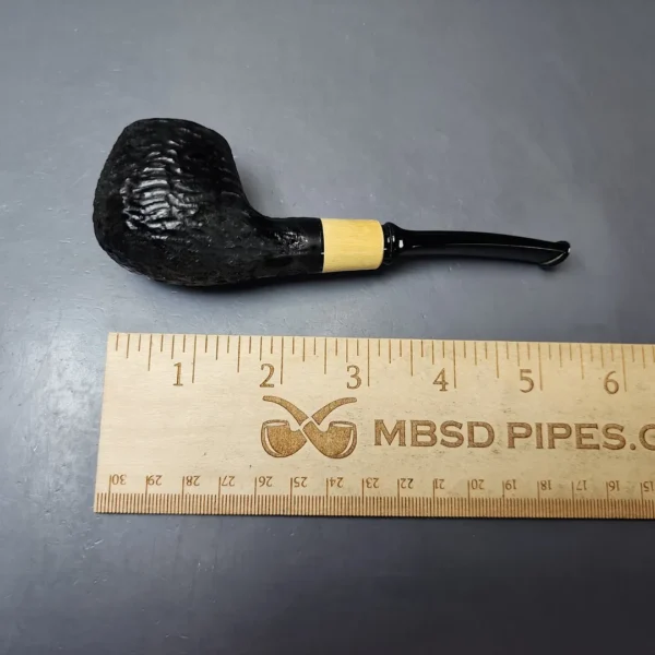 MBSD Briars by Piero Vitale Black Rusticated Author w/ Boxwood Briar Pipe, New - Image 8