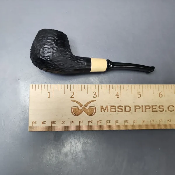 MBSD Briars by Piero Vitale Black Rusticated Author w/ Boxwood Briar Pipe, New - Image 8