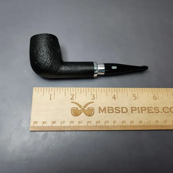 Chacom Skipper 703 Sandblasted Billiard w/ Aluminum Estate Briar Pipe, Unsmoked - Image 8