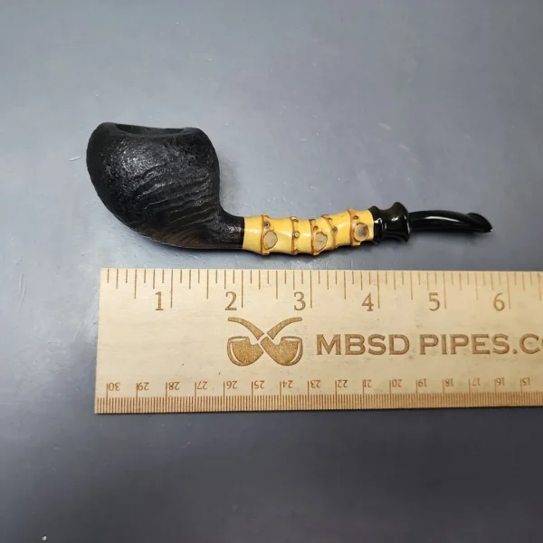 Jan Pietenpauw Sandblasted Acorn w/ Bamboo Estate Briar Pipe, Other Estates - Image 8