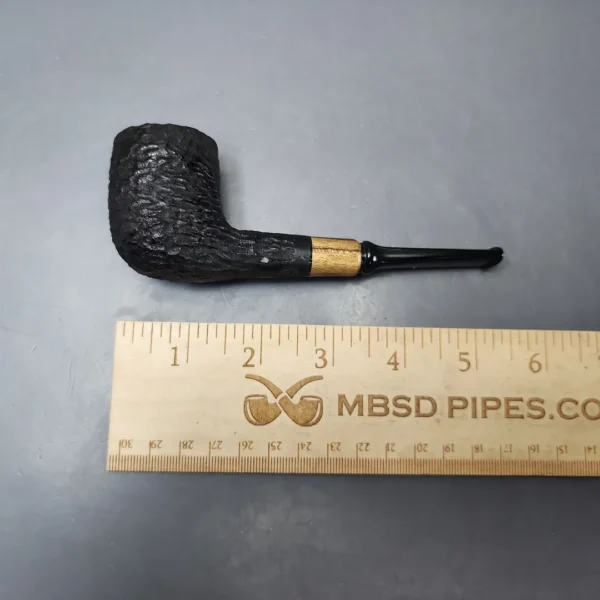 MBSD Briars by Piero Vitale Black Rusticated Billiard w/ Zebrawood Briar Pipe, New - Image 8