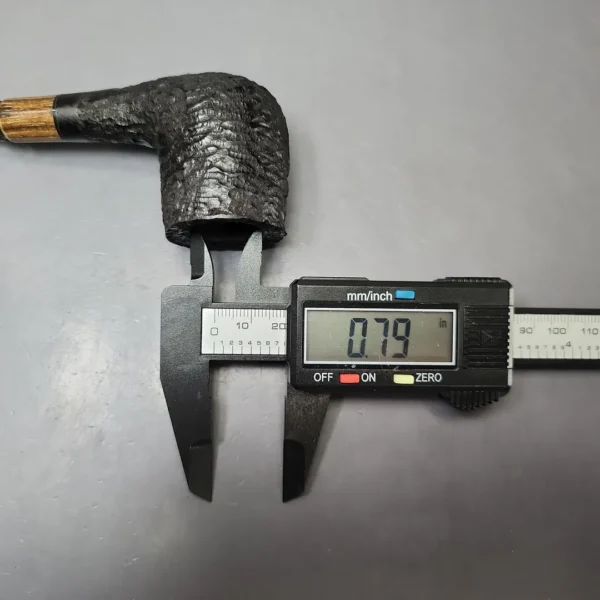 MBSD Briars by Piero Vitale Black Rusticated Billiard w/ Zebrawood Briar Pipe, New - Image 9