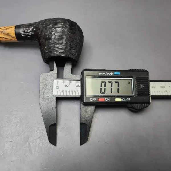 MBSD Briars by Piero Vitale Black Rusticated Author w/ Olivewood Briar Pipe, New - Image 9