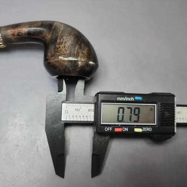 Nording Silver Classic Smooth Rhodesian Horn Estate Briar Pipe, Unsmoked - Image 9