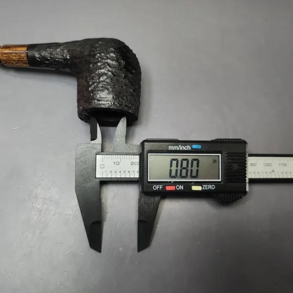 MBSD Briars by Piero Vitale Black Rusticated Billiard w/ Zebrawood Briar Pipe, New - Image 9