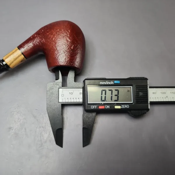 MBSD Briars by Piero Vitale Red Sandblasted Brandy w/ Olivewood Briar Pipe, New - Image 9