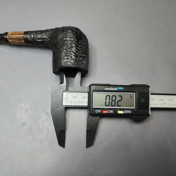 MBSD Briars by Piero Vitale Black Rusticated Billiard w/ Zebrawood Briar Pipe, New - Image 9