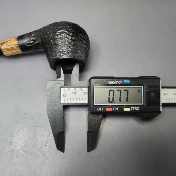 MBSD Briars by Piero Vitale Black Rusticated Author w/ Zebrawood Briar Pipe, New - Image 9