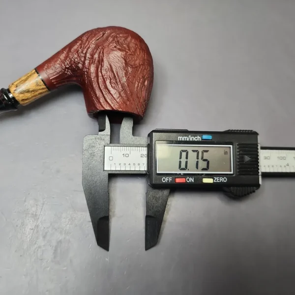 MBSD Briars by Piero Vitale Vintage Sandblasted Brandy w/ Zebrawood Briar Pipe, New - Image 9