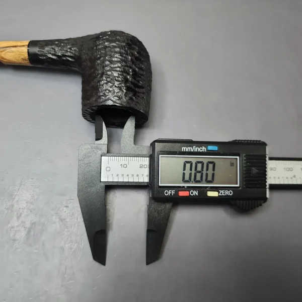 MBSD Briars by Piero Vitale Black Rusticated Billiard w/ Zebrawood Briar Pipe, New - Image 9