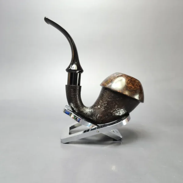 Johny Pipes Partially Sandblasted Calabash Estate Briar Pipe, Unsmoked - Image 9